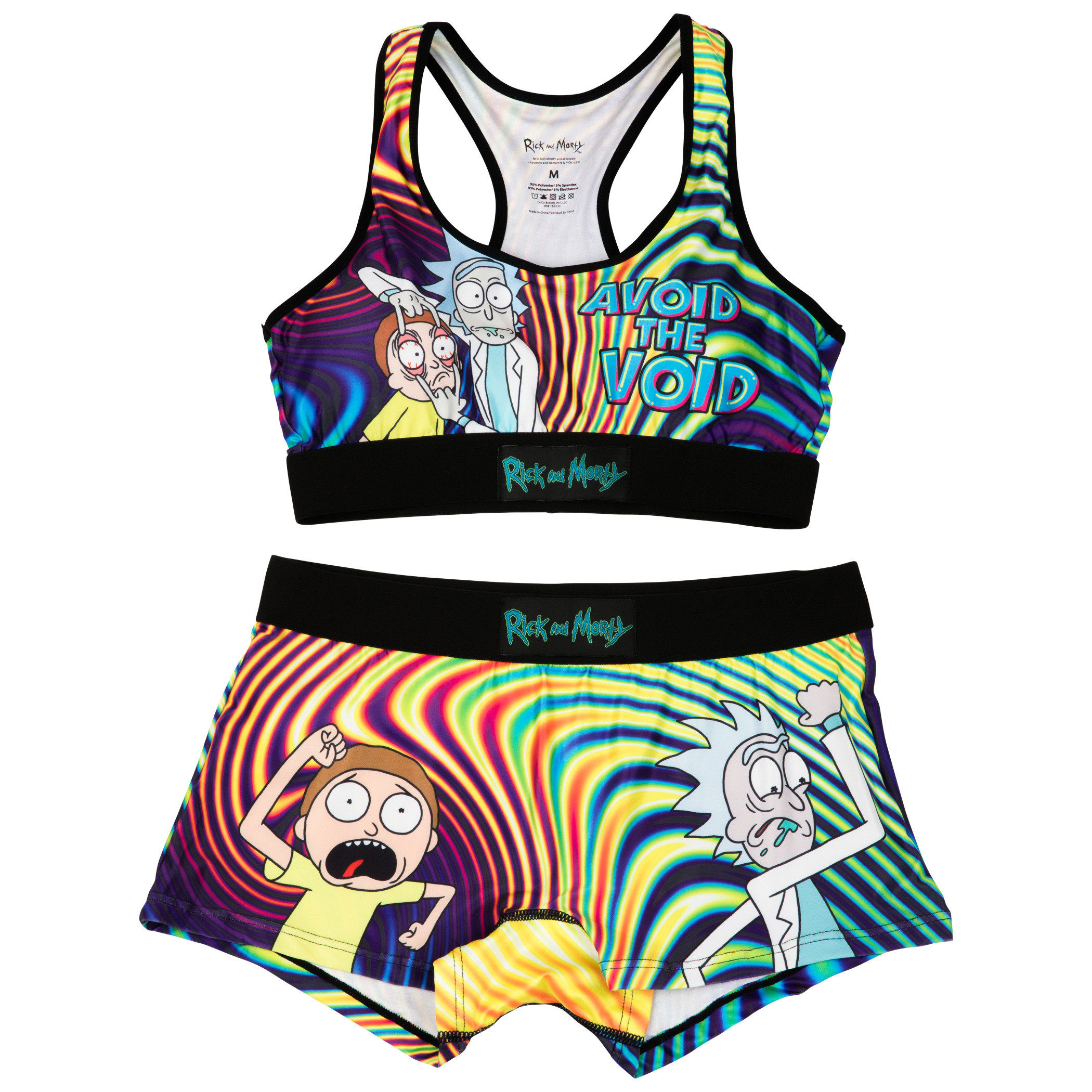 Rick And Morty Avoid The Void Sports Bra and Boy Short Panty Set